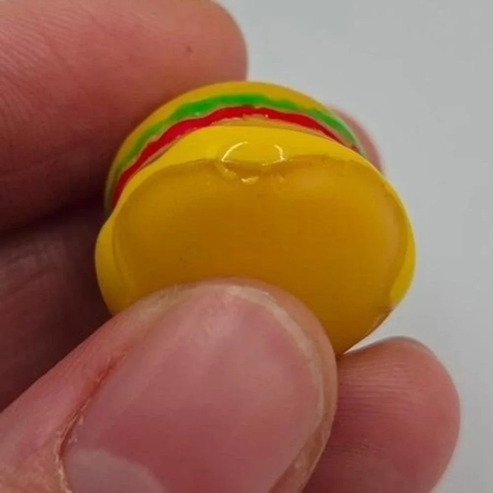 Burger Necklace Gold Toned Stainless‎ Steel 24